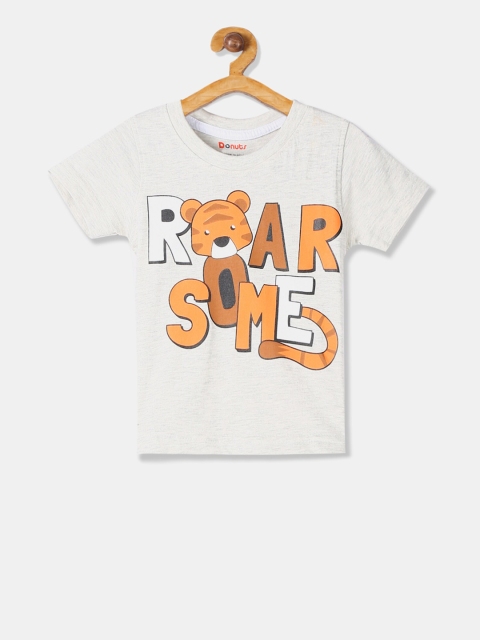 

Donuts Boys Grey Printed Round Neck T-shirt