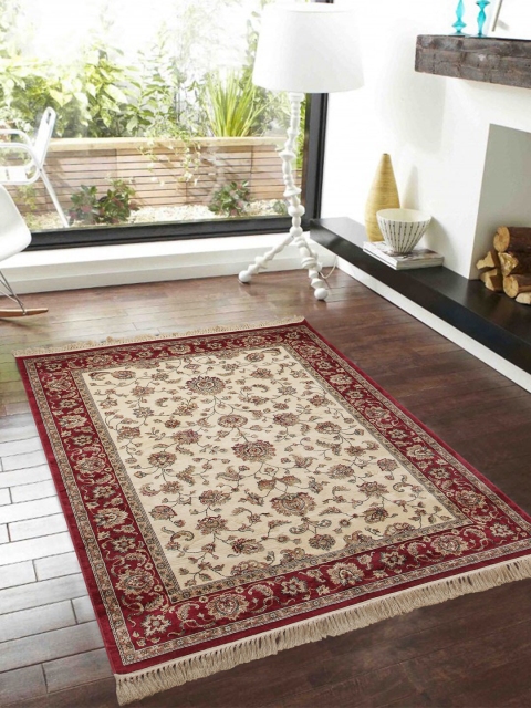 

OBSESSIONS Red & Beige Ethnic Motifs Belluchi Anti-Skid Carpet