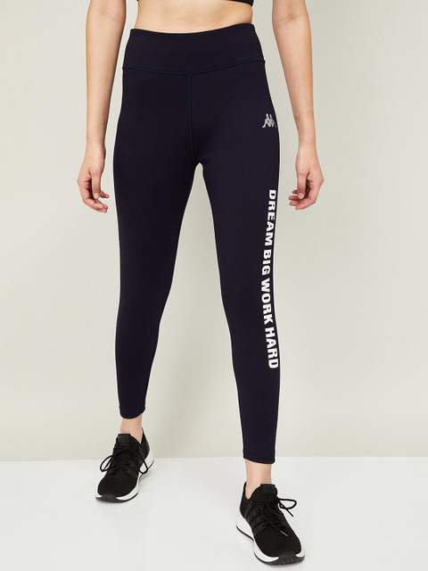 

Kappa Women Navy Blue & White Printed Tights