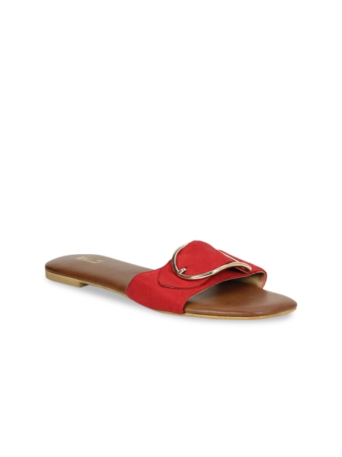 

Inc 5 Women Red Solid Open Toe Flats