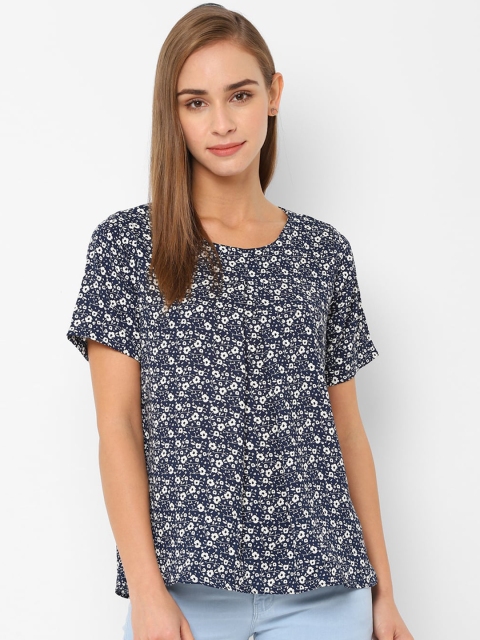 

Allen Solly Woman Women Navy Blue Printed Top