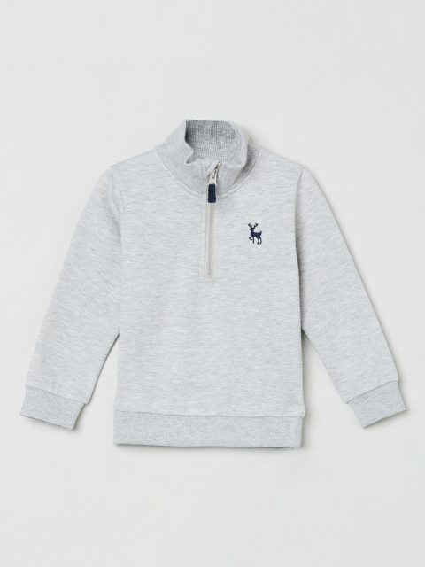 max Boys Grey Solid Sweatshirt