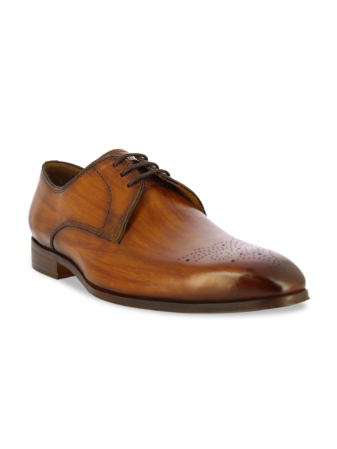 

Alberto Torresi Men Tan Brown Solid Leather Formal Derbys
