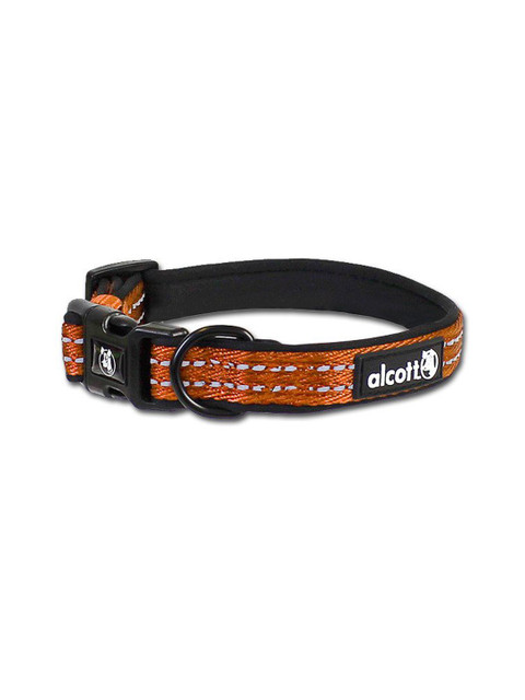 

PawsnCollars Orange Striped Reflective Padded Dog Collar
