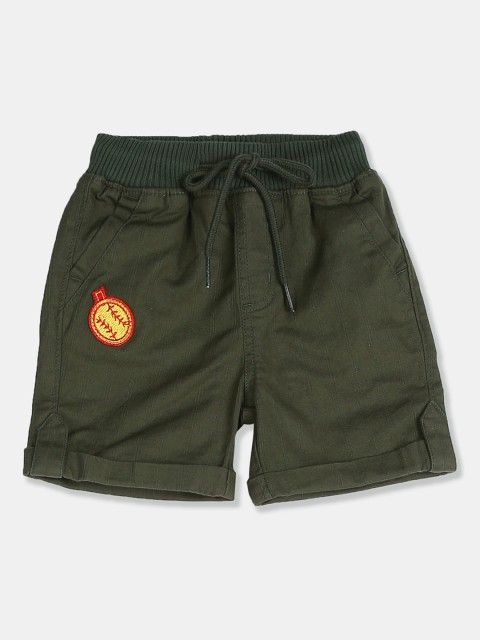 

Donuts Boys Olive Green Solid Regular Fit Regular Shorts