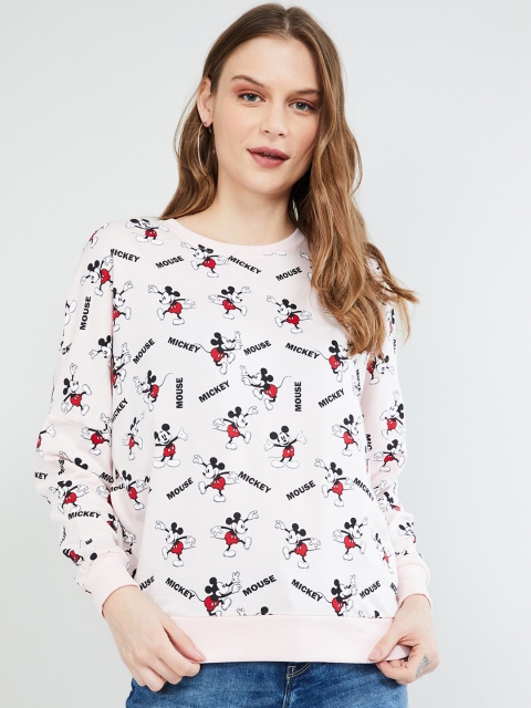 

max Women Pink & Black Printed Sweatshirt