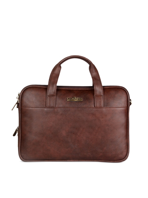 

THE CLOWNFISH Unisex Brown Solid 12 inch Laptop Bag