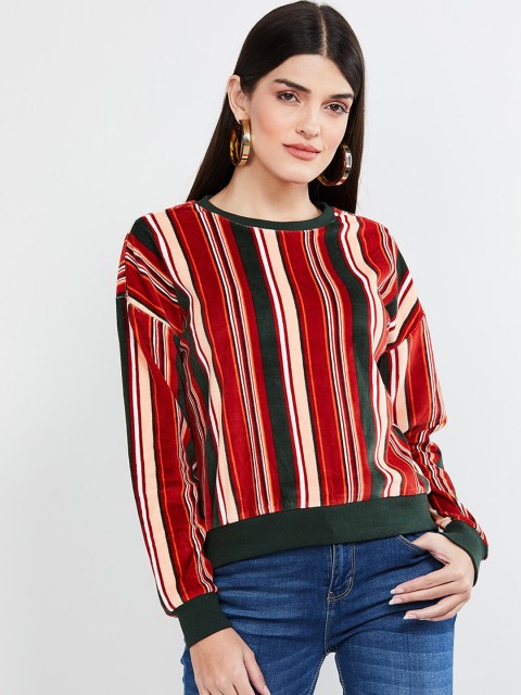 

max Women Multicoloured Striped Sweatshirt, Multi