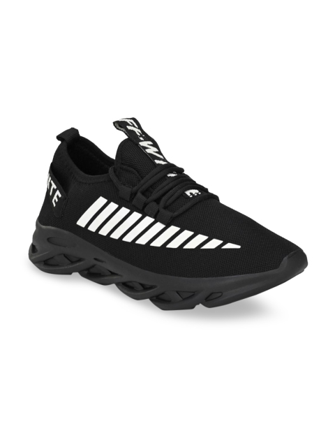 

Mactree Men Black & White Striped Sneakers