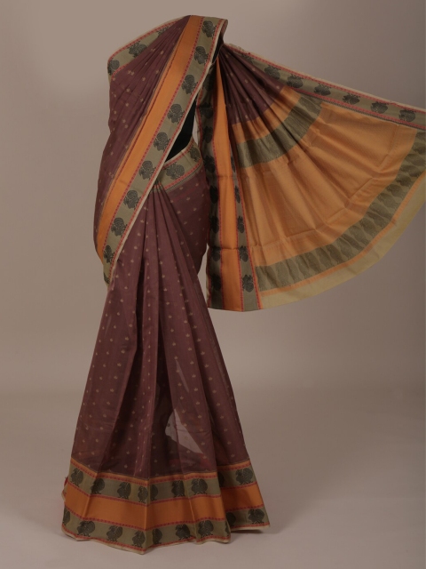

Pothys Brown Printed Silk Cotton Saree