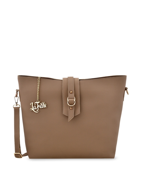 

LaFille Brown Solid Tote Bag