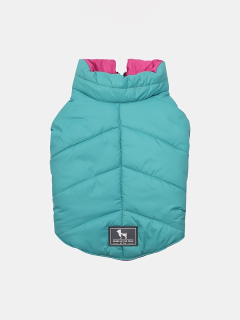 

Heads Up For Tails Sea Green Cozy Pupper Reversible Dog Jacket