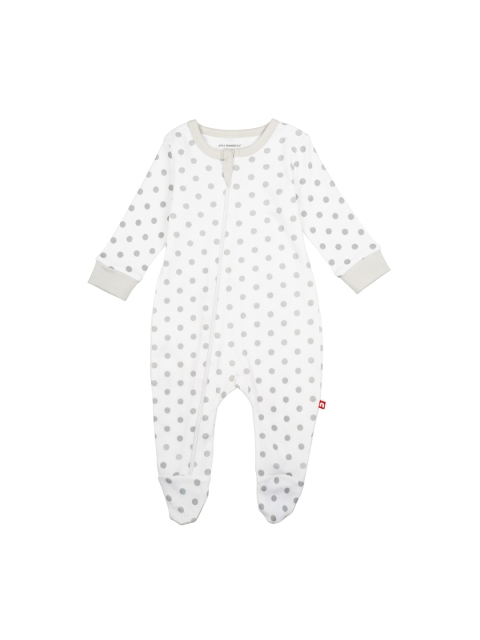 

Nino Bambino Infant White & Grey Printed Oragnic Cotton Romper
