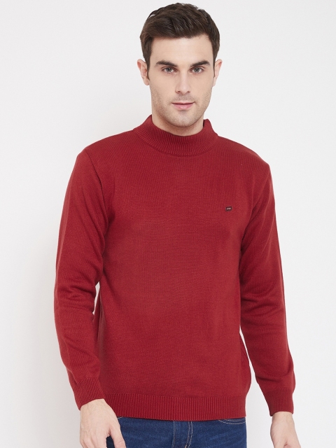 

NEVA Men Red Solid Pullover Sweater