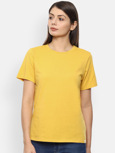 

Van Heusen Woman Yellow Solid Top