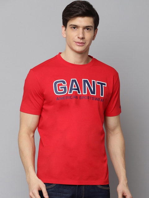 

GANT Men Red Printed Round Neck T-shirt