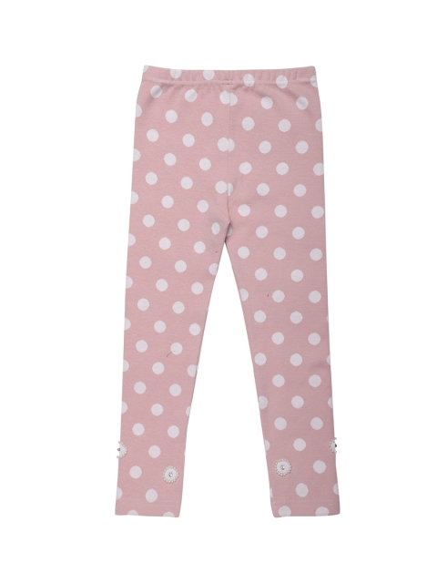 

Peek-A-Boo-Zoo Girls Pink & White Polka Dot Print Tights