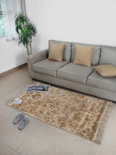 

OBSESSIONS Beige & Brown Ethnic Motifs Belluchi Anti-Skid Carpet