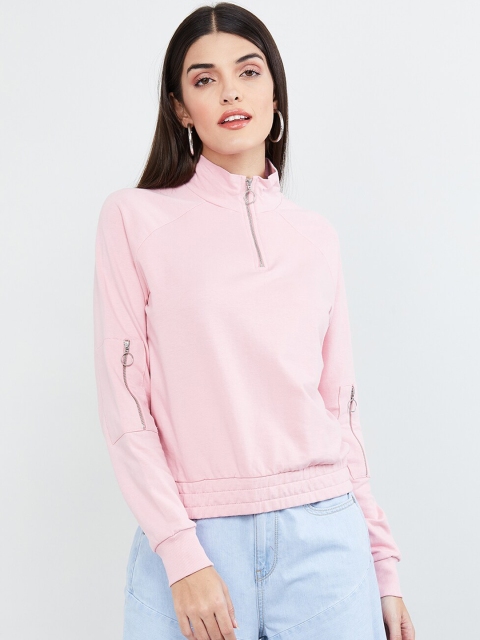 

max Women Pink Solid Sweatshirt