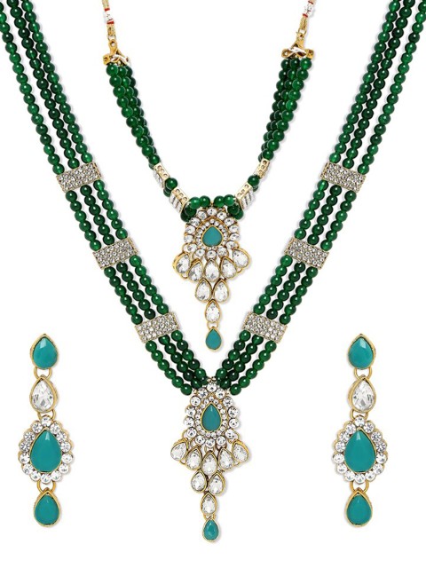 

Mahi Green and White Necklace set