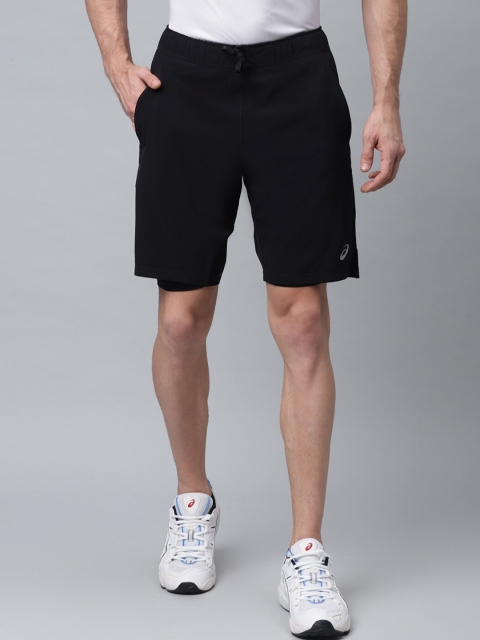 

ASICS Men Black Solid Regular Fit Sports Shorts