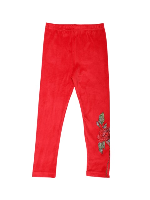 

Peek-A-Boo-Zoo Girls Red & Green Patterned Tights