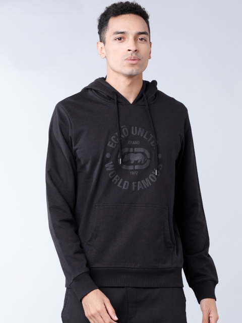

Ecko Unltd Men Black Printed Hooded Sweatshirt