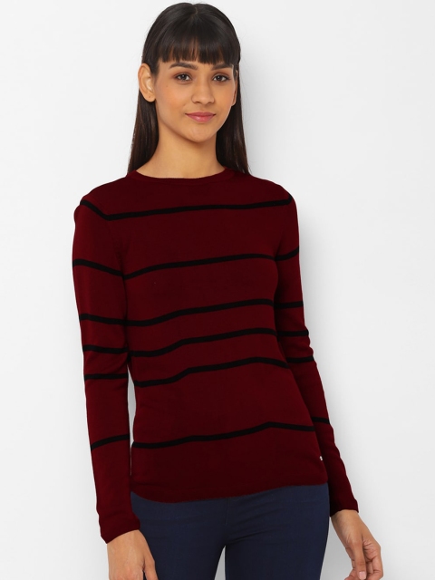 

Allen Solly Woman Women Maroon Striped Top