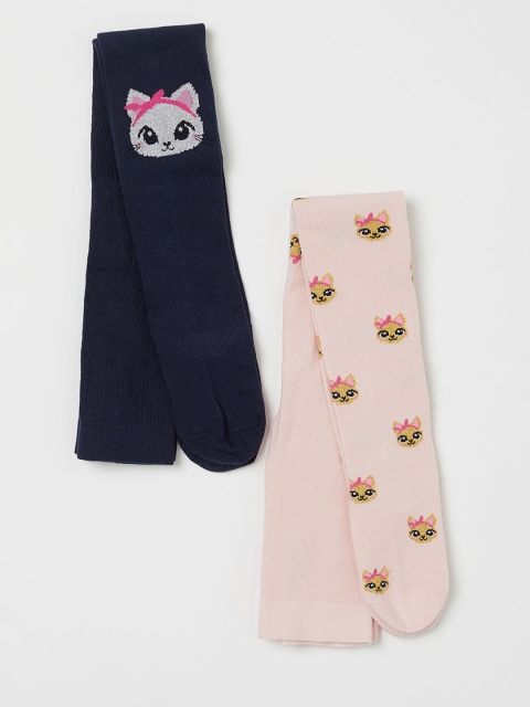

H&M Girls Multicolored 2-pack fine-knit tights, Multi