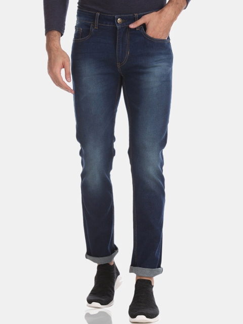 

Newport Men Navy Blue Slim Fit Mid-Rise Low Distress Jeans