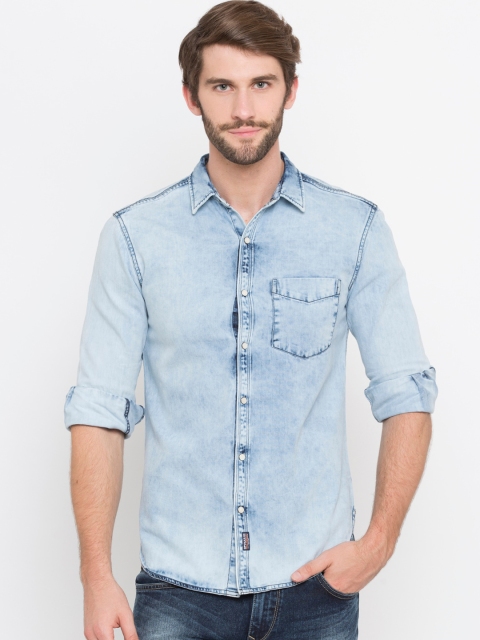 

SPYKAR Men Blue Slim Fit Faded Casual Shirt