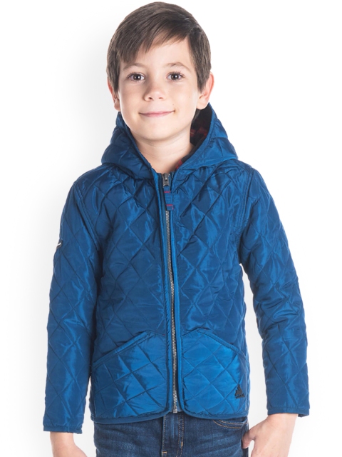 

Cherry Crumble Boys Blue Solid Quilted Jacket