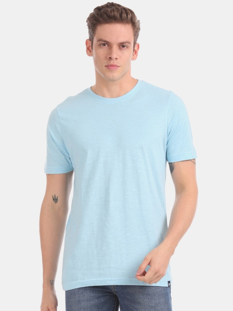 

Ruggers Men Blue Solid Round Neck T-shirt