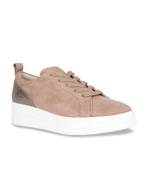 

Naturalizer Women Beige Leather Sneakers