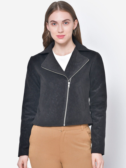 

Martini Women Black Solid Open Front Jacket