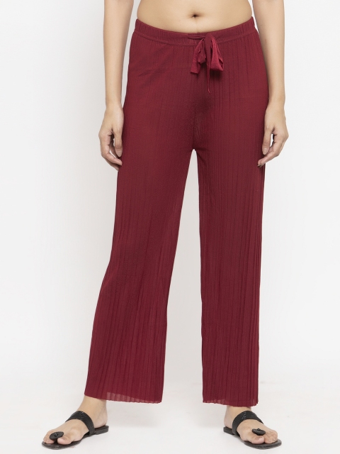 

NEUDIS Women Red Solid Solid Straight Palazzos