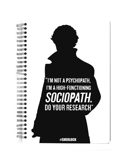 

MC SID RAZZ White & Black Sherlock TV Series Sociopath Spiral Notebook