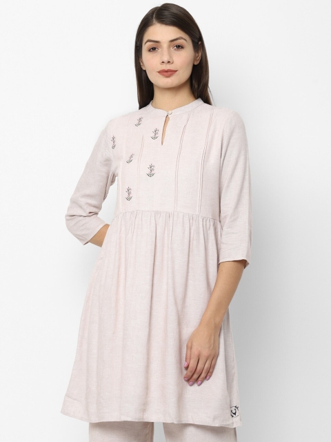 

Allen Solly Women Beige Embroidered Tunic