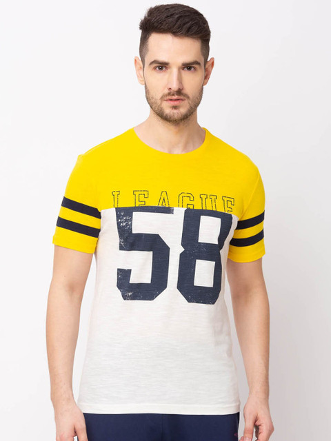 

Globus Men Yellow Printed Round Neck T-shirt