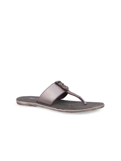 

Inc 5 Women Grey Solid T-Strap Flats