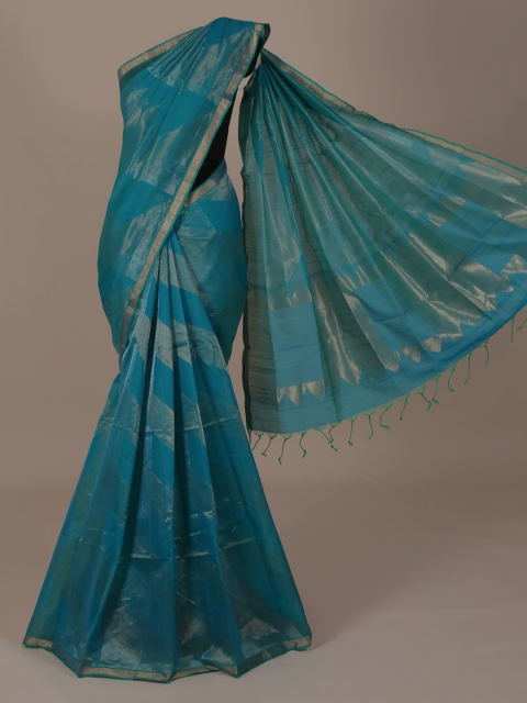 

Pothys Blue Woven Design Silk Cotton Saree