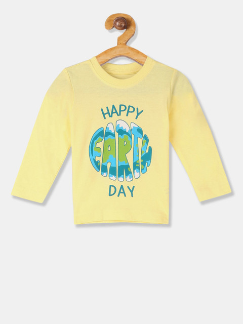 

Donuts Boys Yellow Printed Round Neck T-shirt