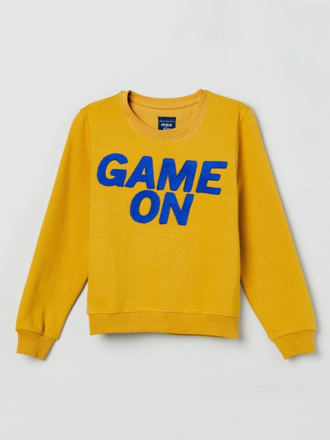 

max Boys Yellow Printed Sweatshirt