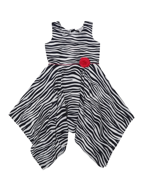 

Doodle Girls Navy Blue Printed Fit and Flare Dress