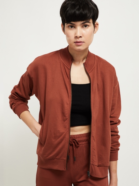 

max Women Brown Solid Sweatshirt