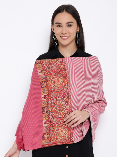 

Pashmoda Women Pink Woven Design Shawl