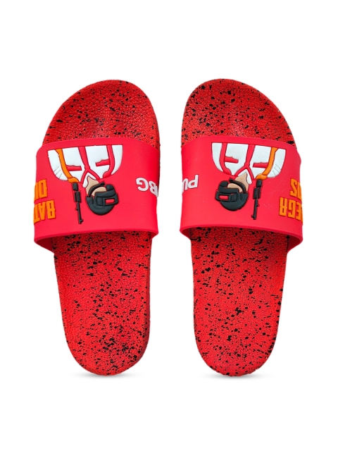 

Pampy Angel Men Red & White Printed Pub Sliders