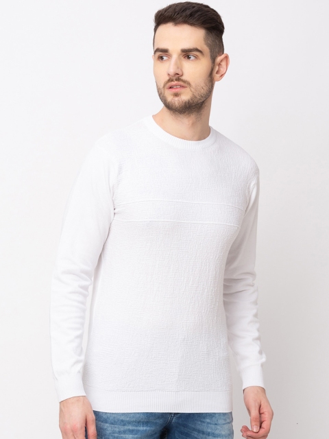 

Globus Men White Solid Pullover Sweater