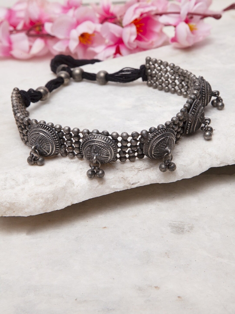 

Moedbuille Silver-Toned & Brass-Plated Afghan Filigree Work Tribal Choker Necklace