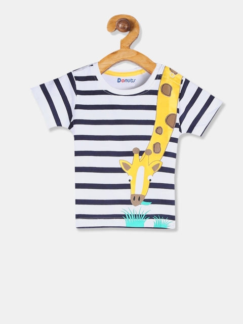 

Donuts Boys Multicoloured Striped V-Neck T-shirt, Multi
